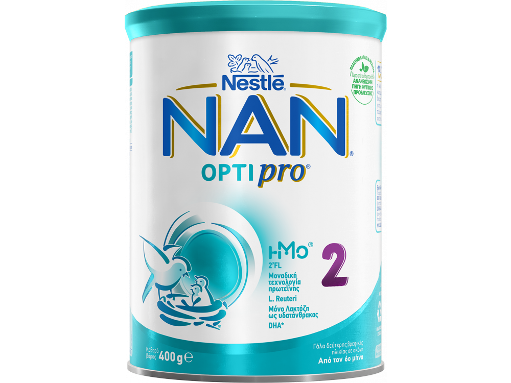 Nestle ΝΑΝ 2 Optipro, Γάλα 2ης Βρεφικής Ηλικίας με Μοναδικό Μίγμα Πρωτεϊνών, 400gr