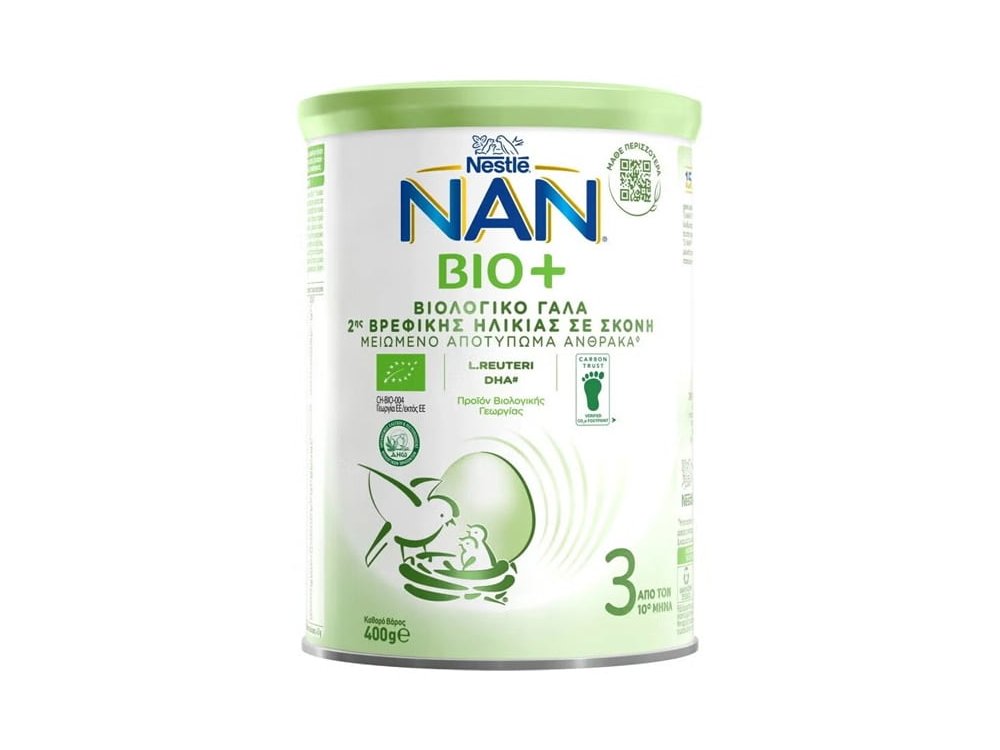 Nestle Nan Bio+ 3 Βιολογικό Γάλα Δεύτερης Βρεφικής Ηλικίας από τον 10o Μήνα, 800gr