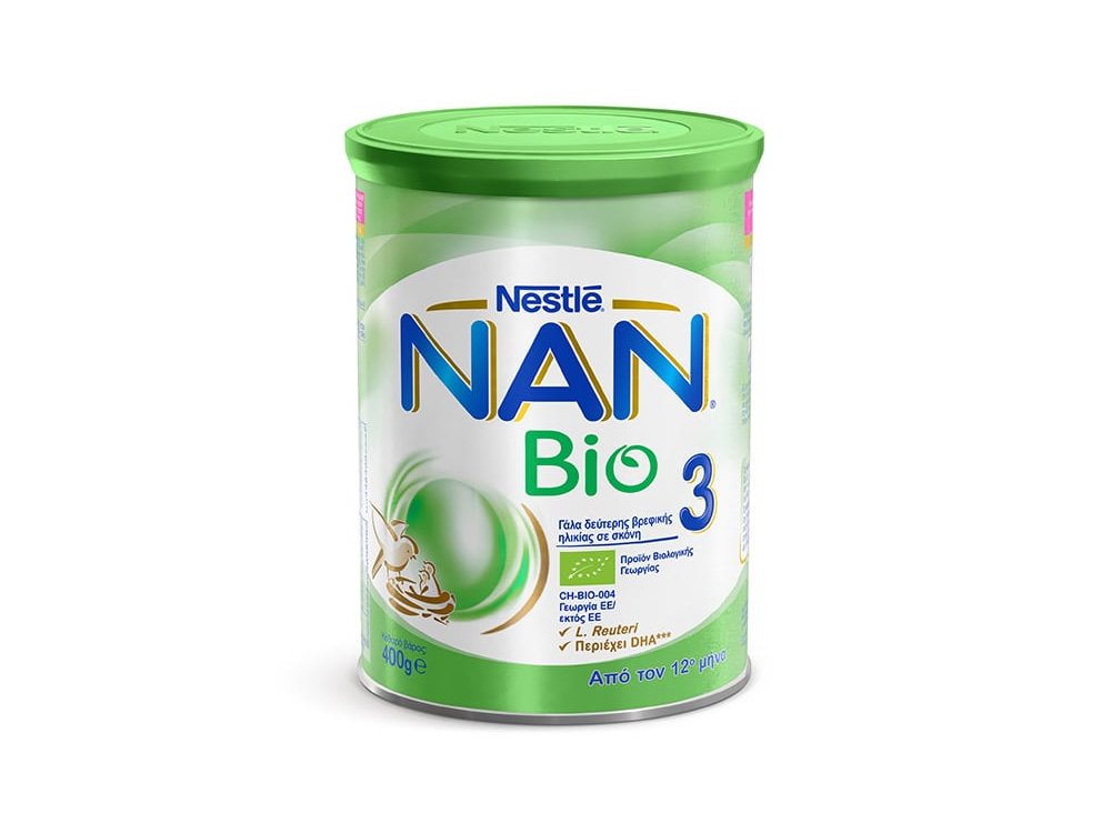 Nestle Nan Bio 3, Βιολογικό Γάλα Δεύτερης Βρεφικής Ηλικίας από 12 Μηνών, 400gr