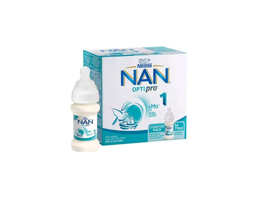 Nestle Nan Optipro 1, Γάλα 1ης Βρεφικής Ηλικίας, 6x70ml