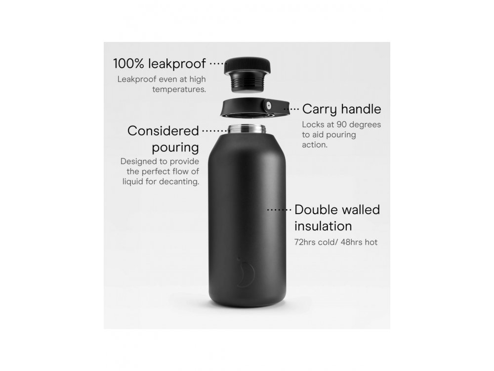 Chillys Big Mouth Abyss, Ανοξείδωτο Μπουκάλι Θερμός Μαύρο Για Υγρά, 4L