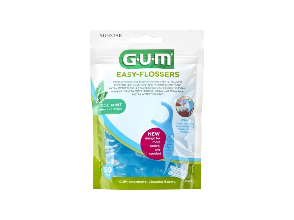 Gum Easy Flossers (890), Οδοντικό Νήμα σε Διχάλες με Γεύση Μέντας, 50τμχ