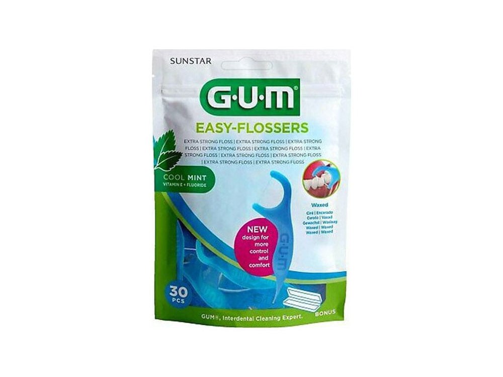 Gum Easy Flossers (890), Οδοντικό Νήμα Ελαφρώς Κερωμένο σε Διχάλες Μίας Χρήσης, 30τμχ