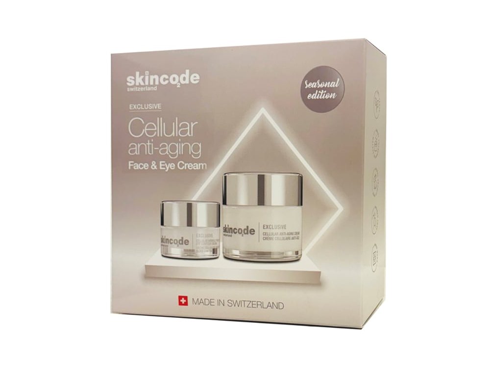 Skincode Exclusive Cellular Anti-Aging Seasonal Edition Cellular Anti-Aging Cream 24ωρη Αντιγηραντική Κρέμα Προσώπου, 50ml & Cellular Wrinkle Prohibiting Eye Contour Cream Αντιγηραντική & Συσφικτική Κρέμα Ματιών, 15ml, 1σετ