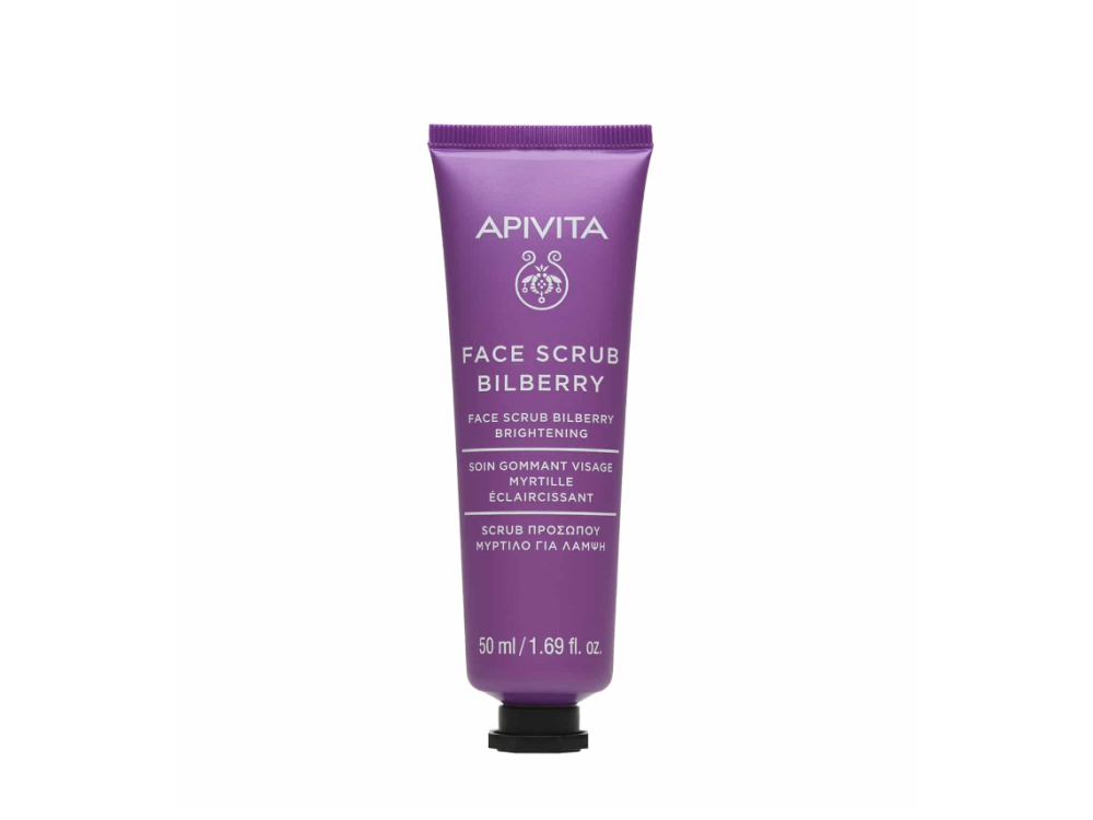 Apivita Face Scrub Bilberry, Κρέμα Απολέπισης Για Λάμψη Με Μύρτιλο, 50ml