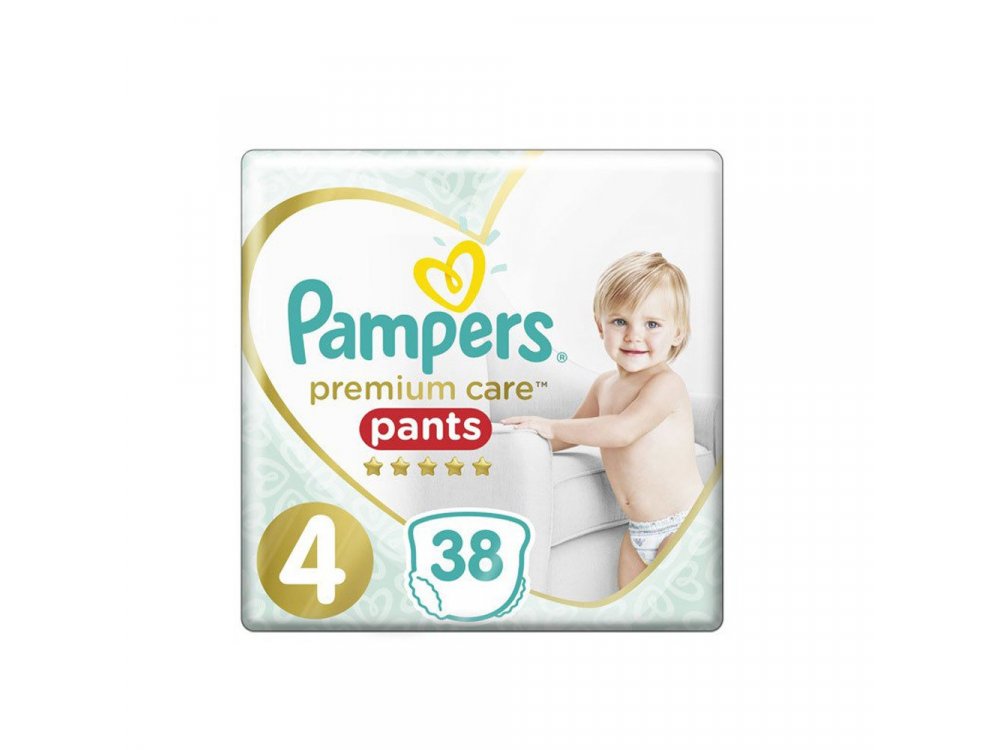 Pampers Premium Care Pants No.4 (9-15kg) Πάνες Βρακάκι, 38τμχ