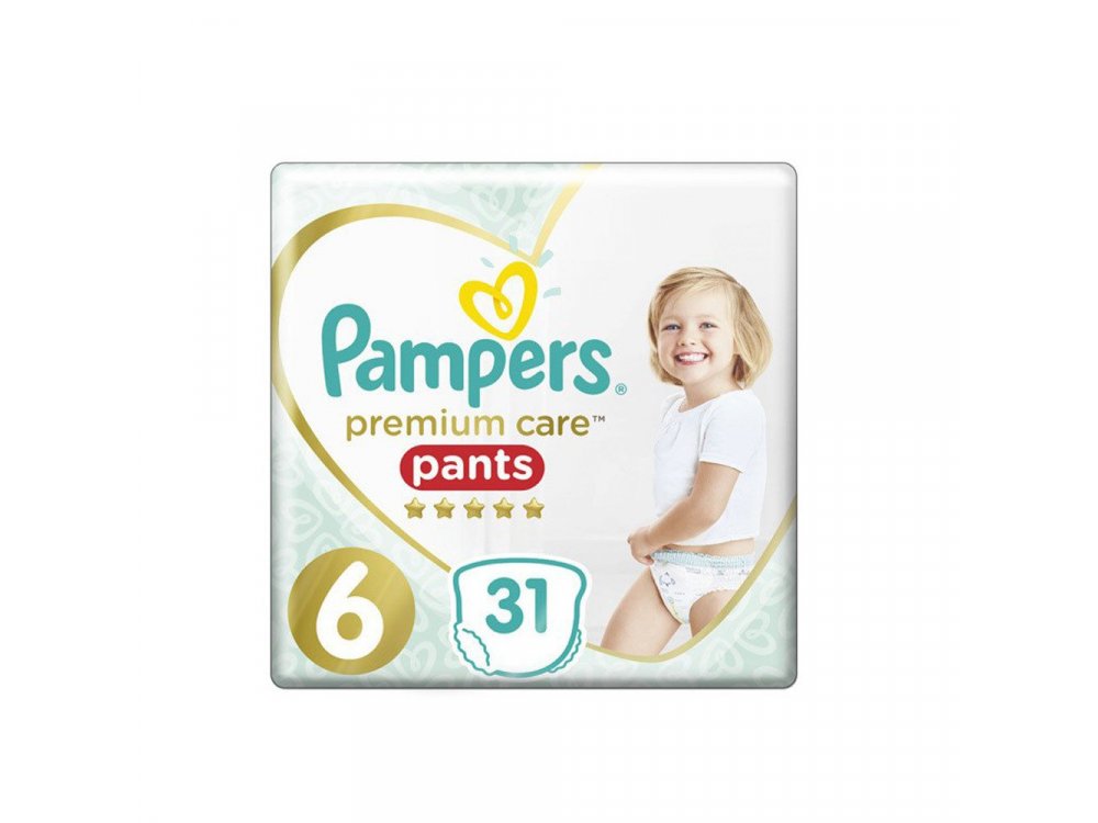Pampers Premium Care Pants No.6 (15+kg) Πάνες Βρακάκι, 31τμχ