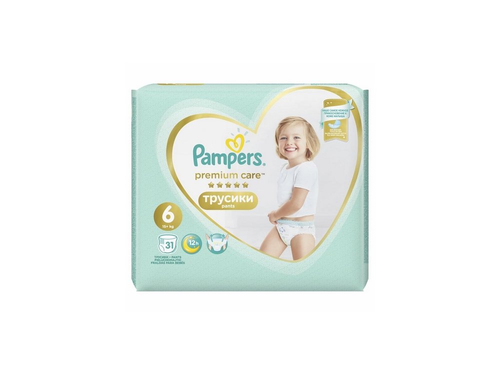 Pampers Premium Care Pants No.6 (15+kg) Πάνες Βρακάκι, 31τμχ