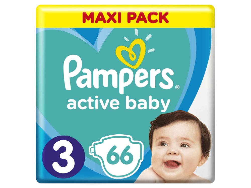Pampers Active Baby Πάνες Maxi Pack Μέγεθος 3 (6-10 kg), 66τμχ