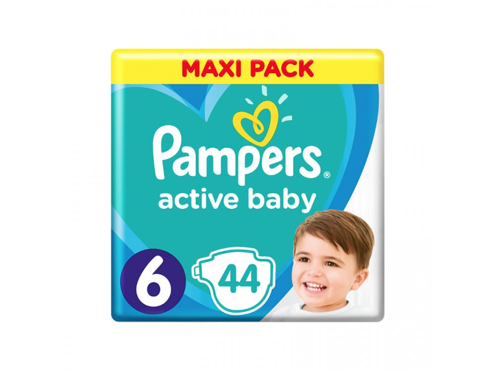 Pampers Active Baby Πάνες Maxi Pack Μέγεθος 6 (13-18 kg), 44τμχ