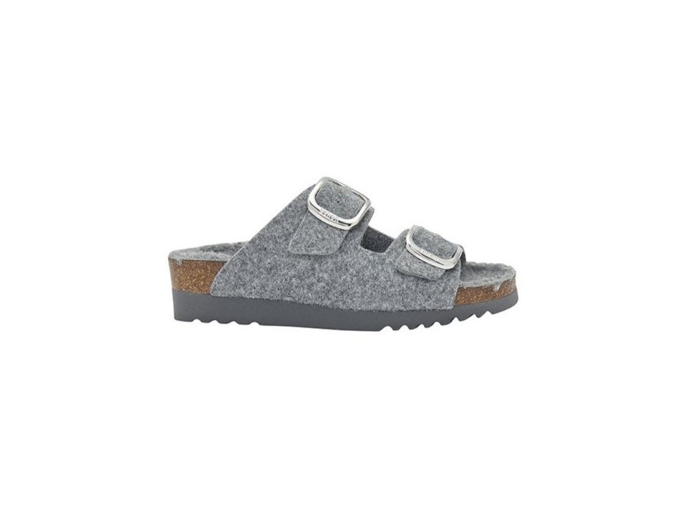 Scholl Ilary Fluffy Grey Ανατομική Γυναικεία Παντόφλα με Επένδυση Faux Γούνας, Νο39