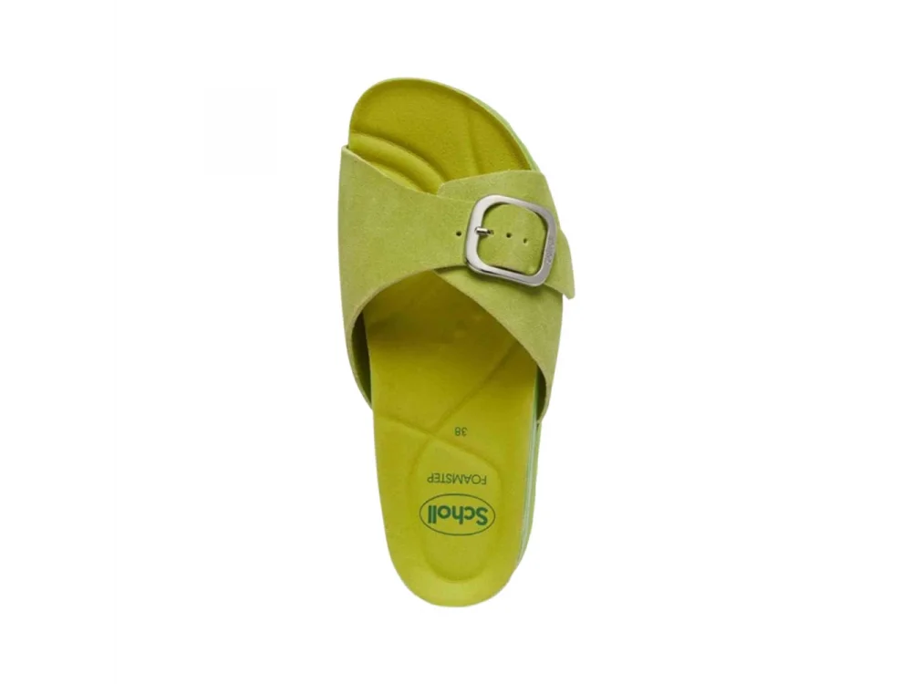 Scholl Senny Suede Γυναικείο Ανατομικό Πέδιλο Πράσινο Νο.38, 1 ζευγάρι