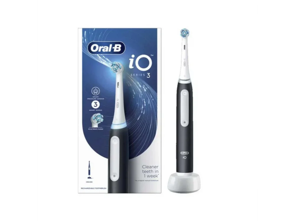 Oral-B iO Series 3 Magnetic Black Ηλεκτρική Οδοντόβουρτσα με Θήκη Ταξιδίου, 1τμχ