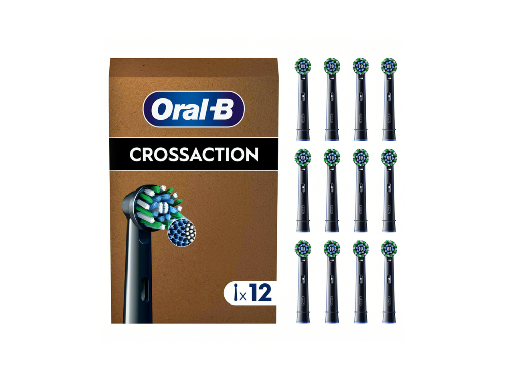 Oral-B Cross Action Black Ανταλλακτικές Κεφαλές Ηλεκτρικής Οδοντόβουρτσας, 12τεμ