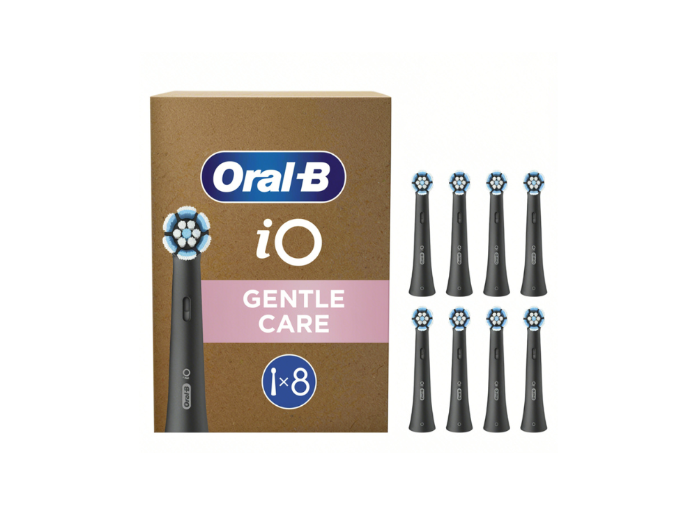 Oral-B iO Gentle Care Black Ανταλλακτικές Κεφαλές Ηλεκτρικής Οδοντόβουρτσας, 8τεμ