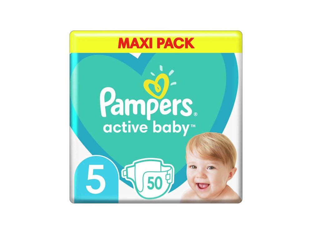 Pampers Active Baby Maxi Pack No.5 (11-16kg) Βρεφικές Πάνες, 50τμχ
