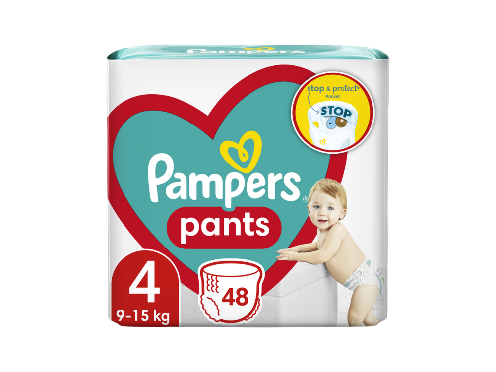Pampers Pants Maxi Pack No.4 (9-15kg) Βρεφικές Πάνες Βρακάκι, 48τμχ