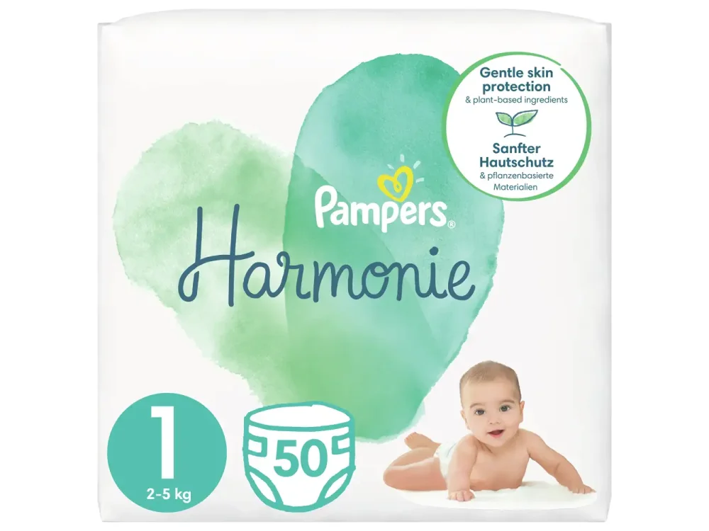 Pampers Harmonie No.1 (2-5kg) Πάνες, 50τμχ