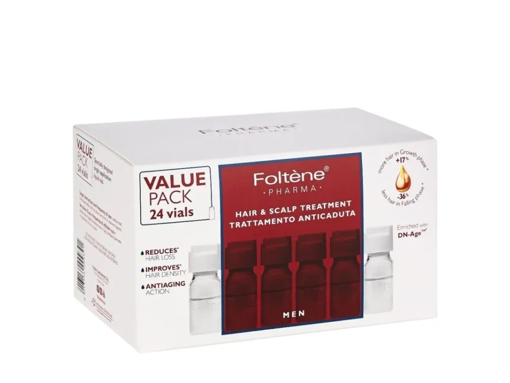 Foltene Pharma Hair & Scalp Treatment for Men Αγωγή κατά της Τριχόπτωσης με Αμπούλες για Άντρες Value Pack, 24 x 6ml