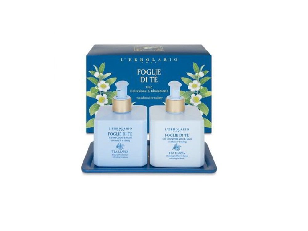 L'erbolario Foglie Di Te Duo Τζελ καθαρισμού Προσώπου Χεριών 250ml και Κρέμα Σώματος 250ml