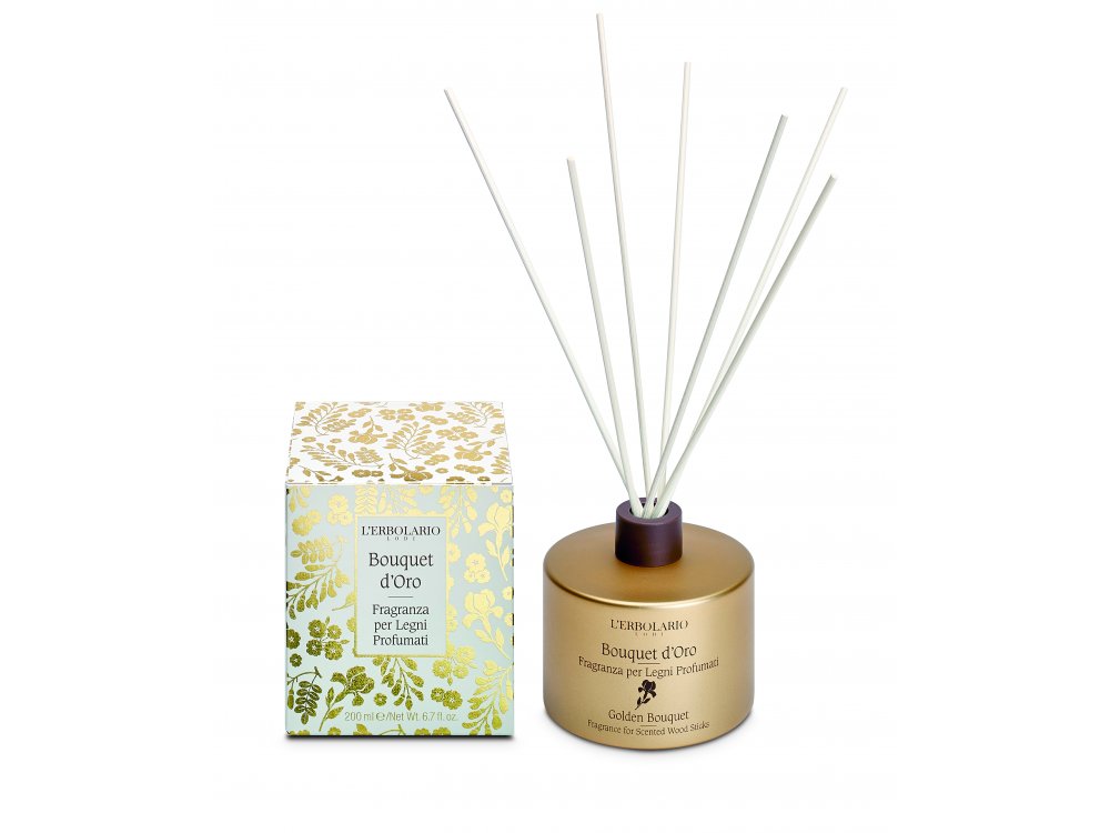 L'erbolario Golden Bouquet Αρωματικό Χώρου με Ξύλινα Στικς 200ml