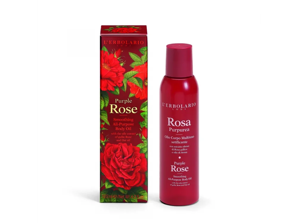 L’Erbolario Rosa Purpurea Olio Corpo Multiuso Setificante, Λαδί Σώματος, 125ml