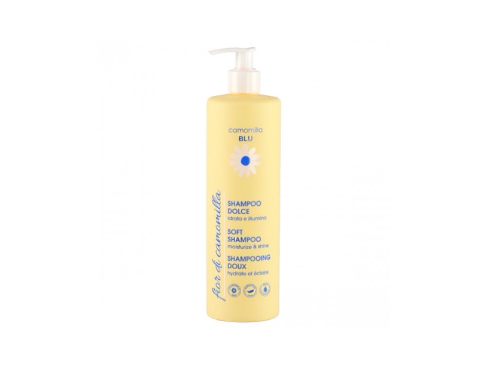 Camomilla Blu Fior di Camomilla Soft Shampoo, Απαλό Σαμπουάν Mαλλιών για Eνυδάτωση & Λάμψη, 500ml