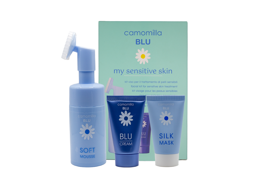 Camomilla Blu My Sensitive Skin Promo Face Kit με Soft Mousse Αφρός Καθαρισμού, 100ml, Silk Mask Μάσκα Θρέψης, 30ml & Blu Cream Κρέμα Επανόρθωσης, 30ml, 1σετ