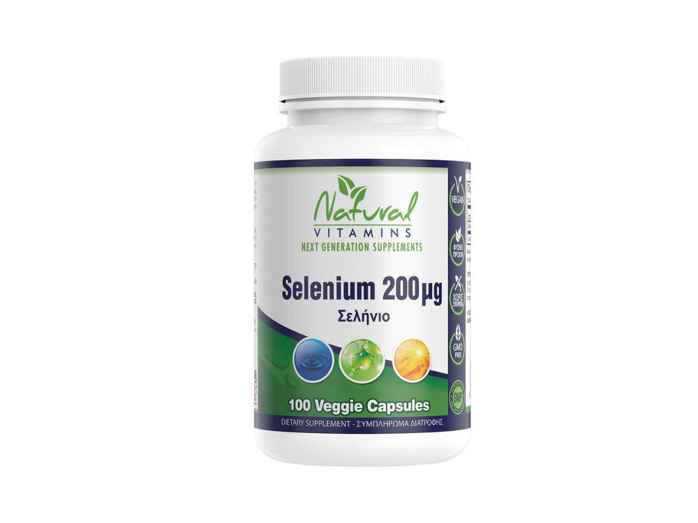 Natural Vitamins Selenium 200mg, 100veg.caps