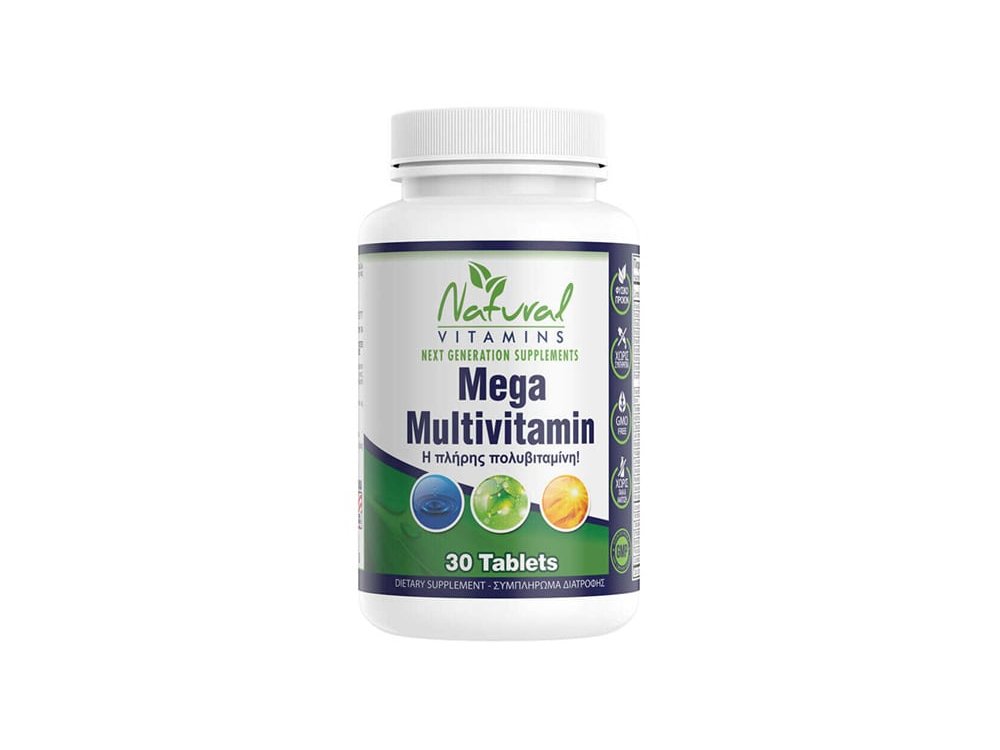 Natural Vitamins Mega Multivitamin, Συμπλήρωμα Διατροφής με Πολυβιταμίνες, 30tabs