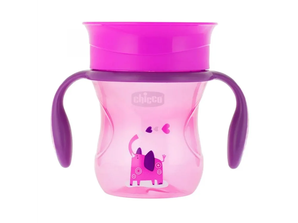 Chicco Perfect Cup 12m+ Κύπελλο που Μετατρέπεται σε Κανονικό Ποτήρι, Ροζ 200ml, 1τμχ