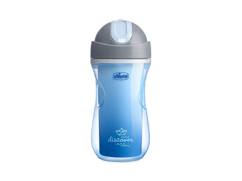 Chicco Sport Cup Παγούρι Υγρών με Καλαμάκι σε Μπλε Παραλλαγή για Ηλικίες 14m+, 266ml, 1 τμχ