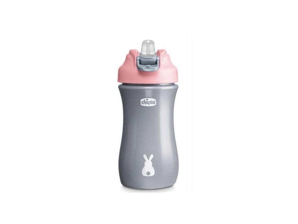 Chicco Pop-Up Cup Παιδικό Κύπελλο με Καλαμάκι Ροζ 24m+, 350ml, 1τμχ