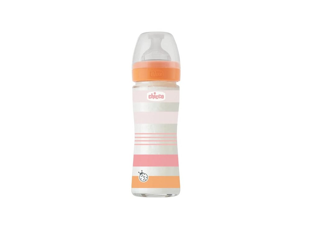 Chicco Well Being Γυάλινο Μπιμπερό κατά των Κολικών 0m+, 240ml