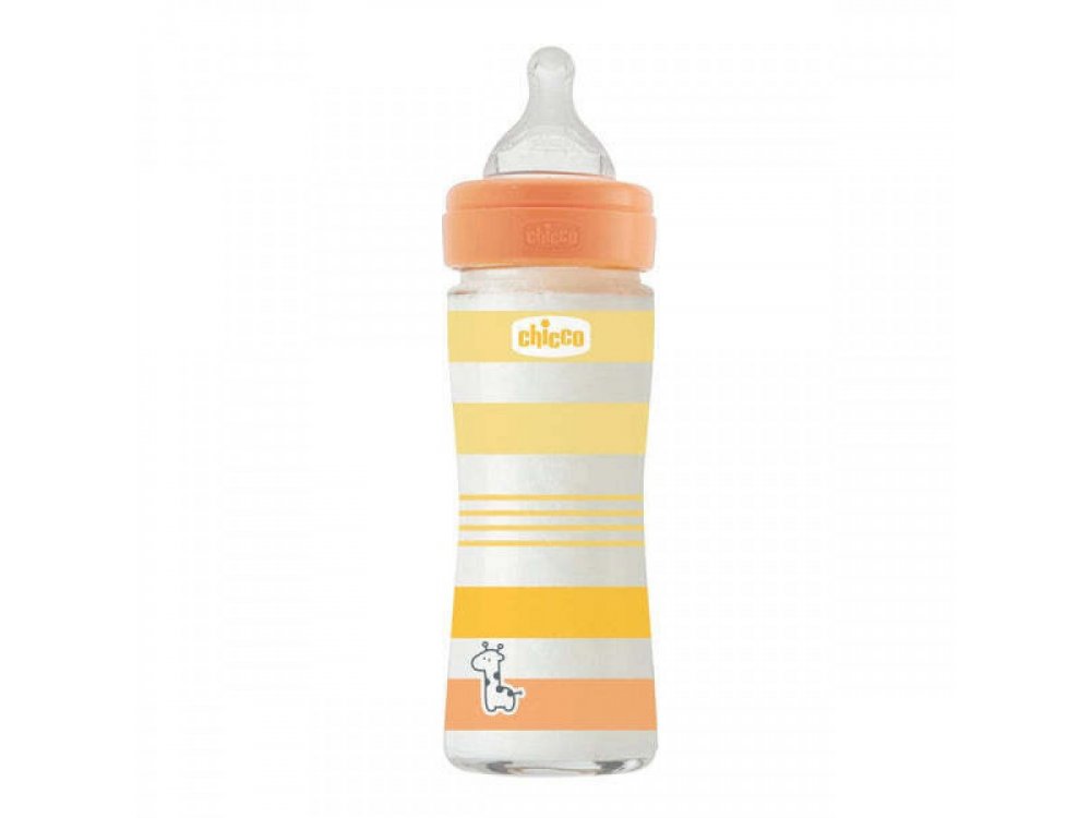 Chicco Well Being Γυάλινο Μπιμπερό κατά των Κολικών 0m+, 240ml, 1τμχ
