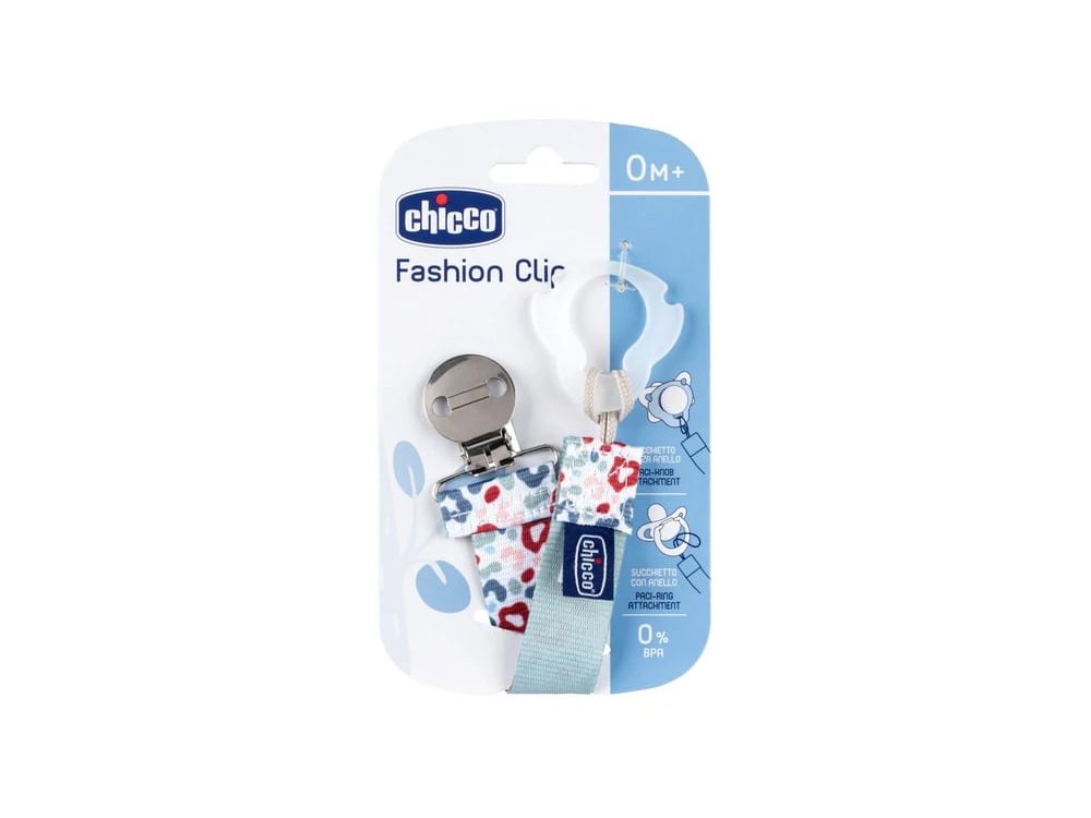 Chicco Fashion Clip Κλιπ Πιπίλας Πολύχρωμο 0m+, 1τμχ