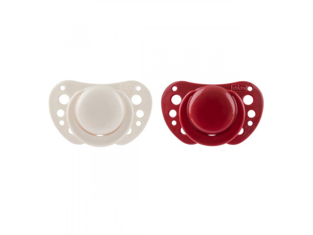 Chicco Physio Air Σετ Πιπίλες Μπεζ-Μπορντώ 6-16m, 2τμχ