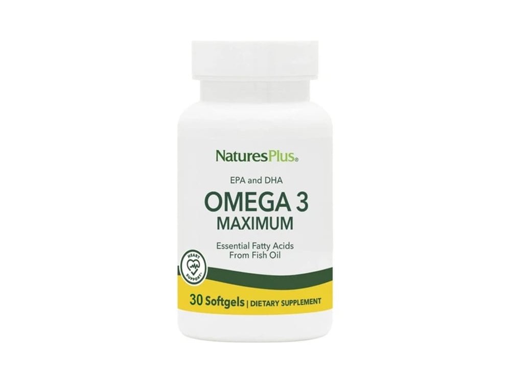 Natures Plus Omega 3 Maximum Συμπλήρωμα Διατροφής Ιχθυελαίου Πλούσιο Σε Ωμέγα 3 Λιπαρά Οξέα 30 μαλακές κάψουλες