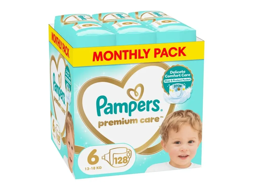 Pampers Premium Care Monthly Pack Νο6 (13-18kg), Πάνες, 128τεμ