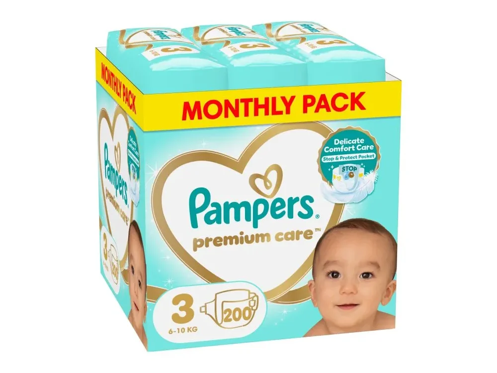 Pampers Premium Care Monthly Pack Νο3 (6-10kg), Πάνες, 200τεμ