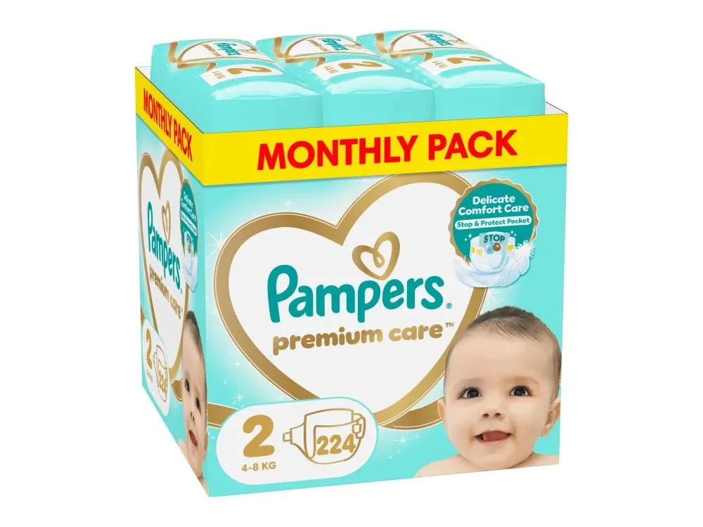 Pampers Premium Care Monthly Pack Νο2 (4-8kg), Πάνες, 224τεμ