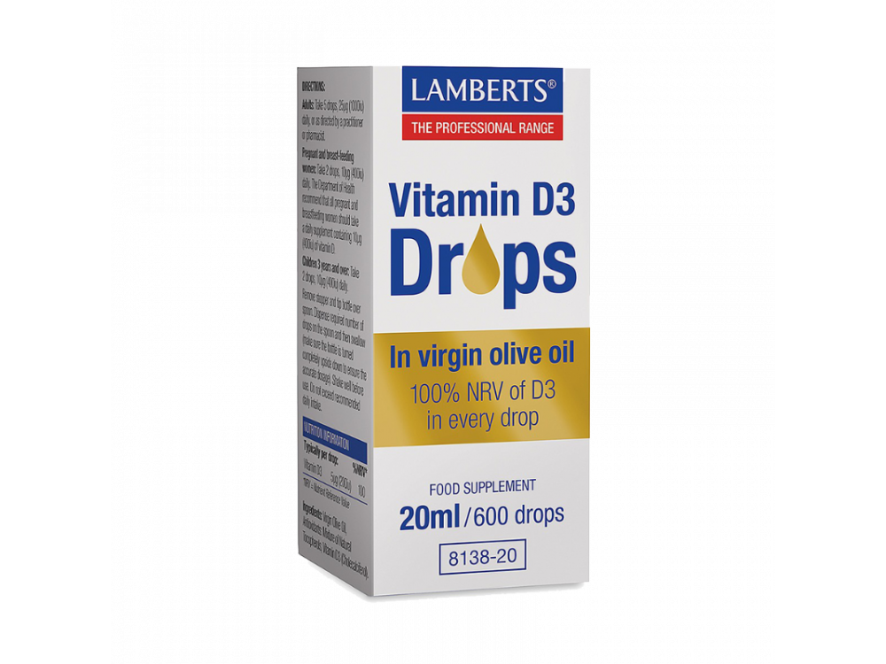 Lamberts Vitamin D3 Drops 20ml/600drops