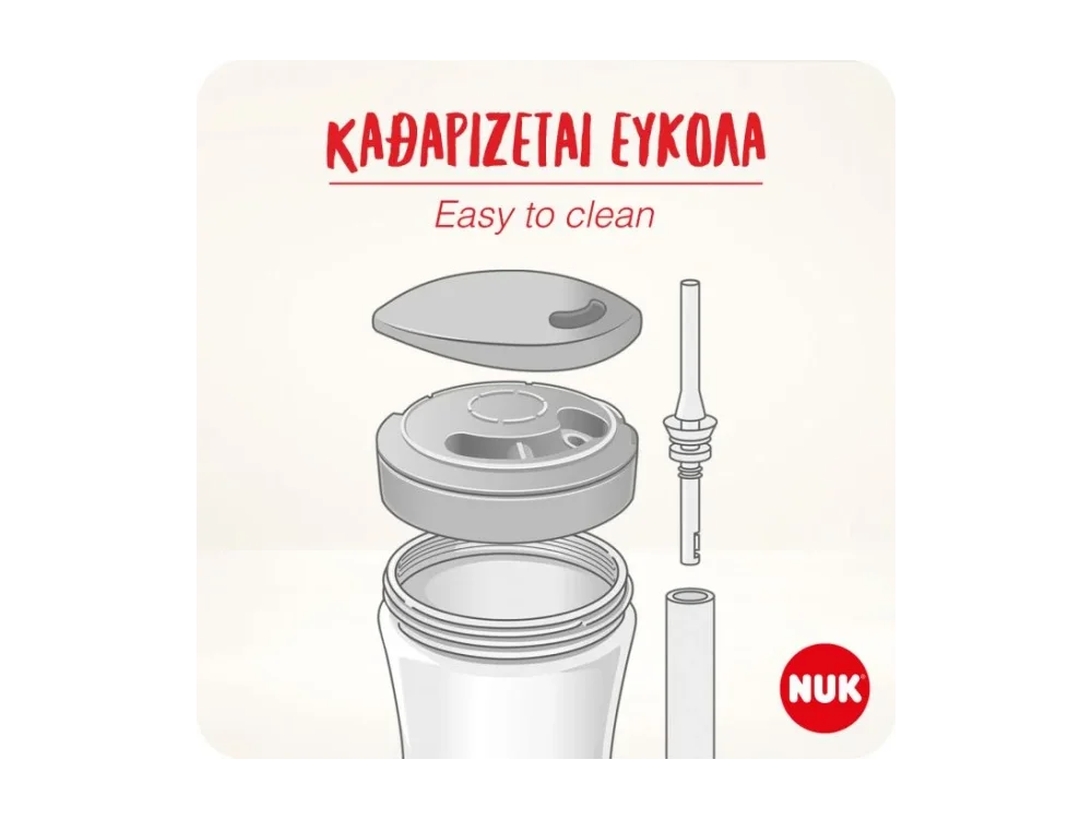 Nuk Action Cup Ποτηράκι που Αλλάζει Χρώμα με Καλαμάκι για 12m+, 230ml