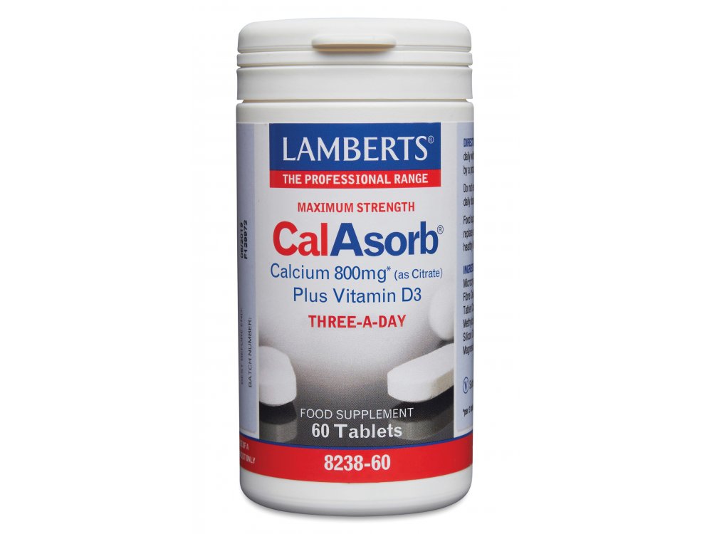 Lamberts CalAsorb  Calcium800μg +Vitamin D3 60tabs