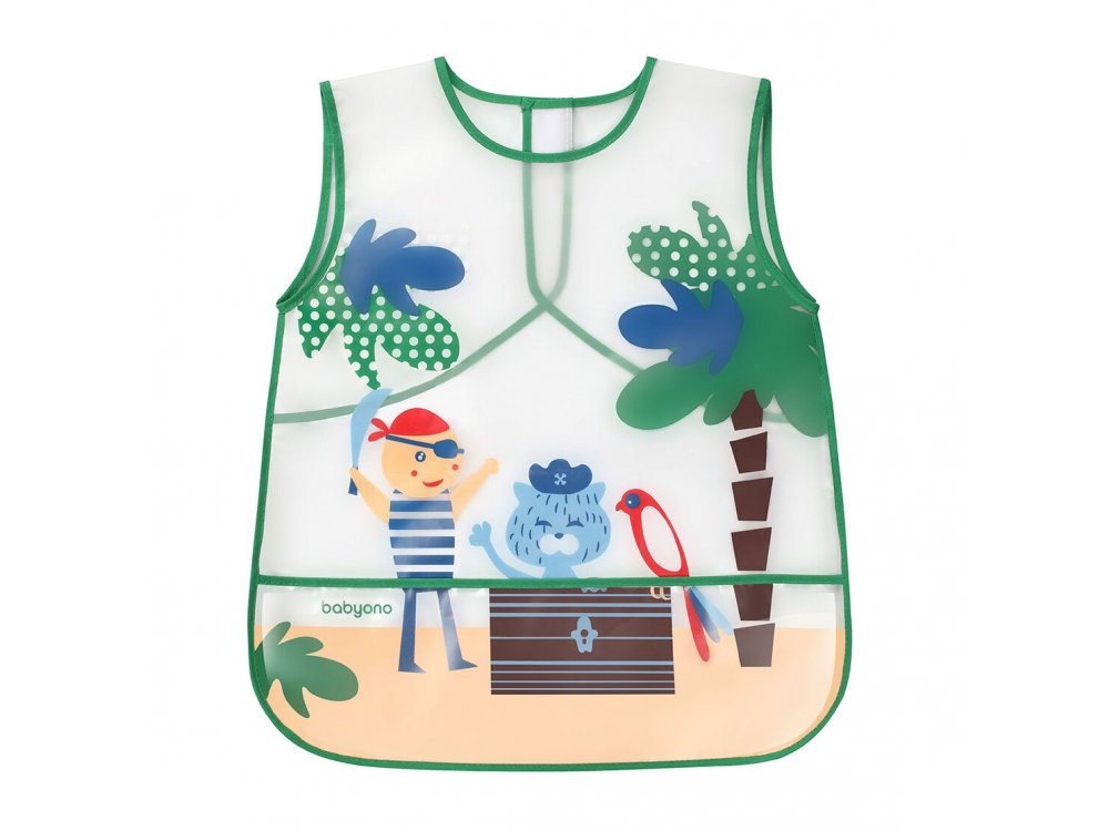 BabyOno Apron Creative Baby, Σαλιάρα - Ποδιά, Αδιάβροχη, 36m+