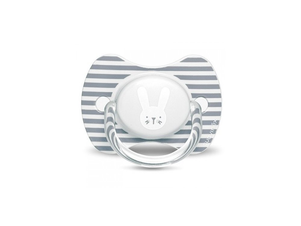 Suavinex Πιπίλα Σιλικόνης Ανατομική Rabbit Grey 6-18m