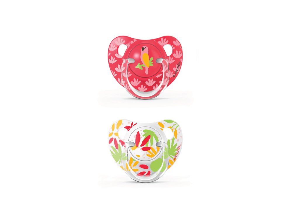 Suavinex Ανατομική Πιπίλα Σιλικόνης, Red Jungle, 6-18m, 2τμχ