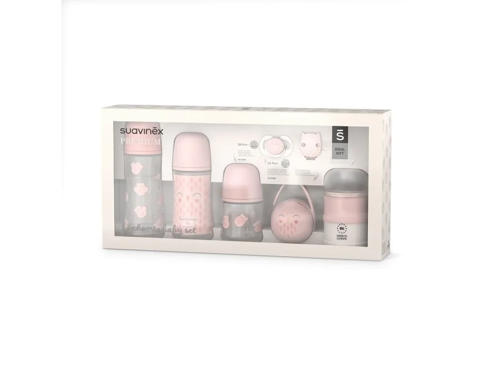 Suavinex Premium Bonhomia Baby Pink Set, Πλήρες Σετ για Νεογέννητο Μωρό Ρόζ, 1σετ