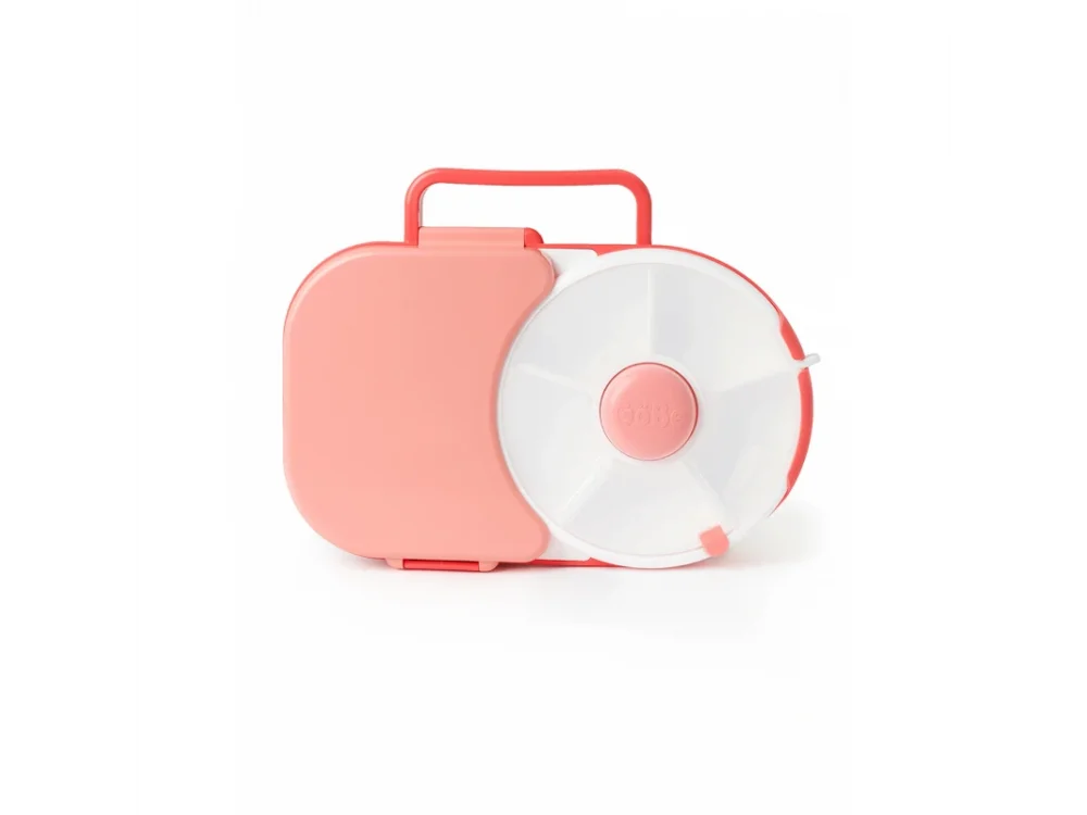 Gobe Lunchbox Watermelon Pink, Δοχείο για Σνακ με 1 Μεγάλη & 4 Περιστρεφόμενες Θήκες,1τμχ