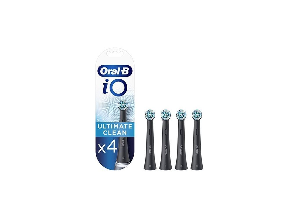 Oral-B iO Ultimate Clean, Ανταλλακτικές Κεφαλές Οδοντόβουρτσας Μαύρες, 4τμχ